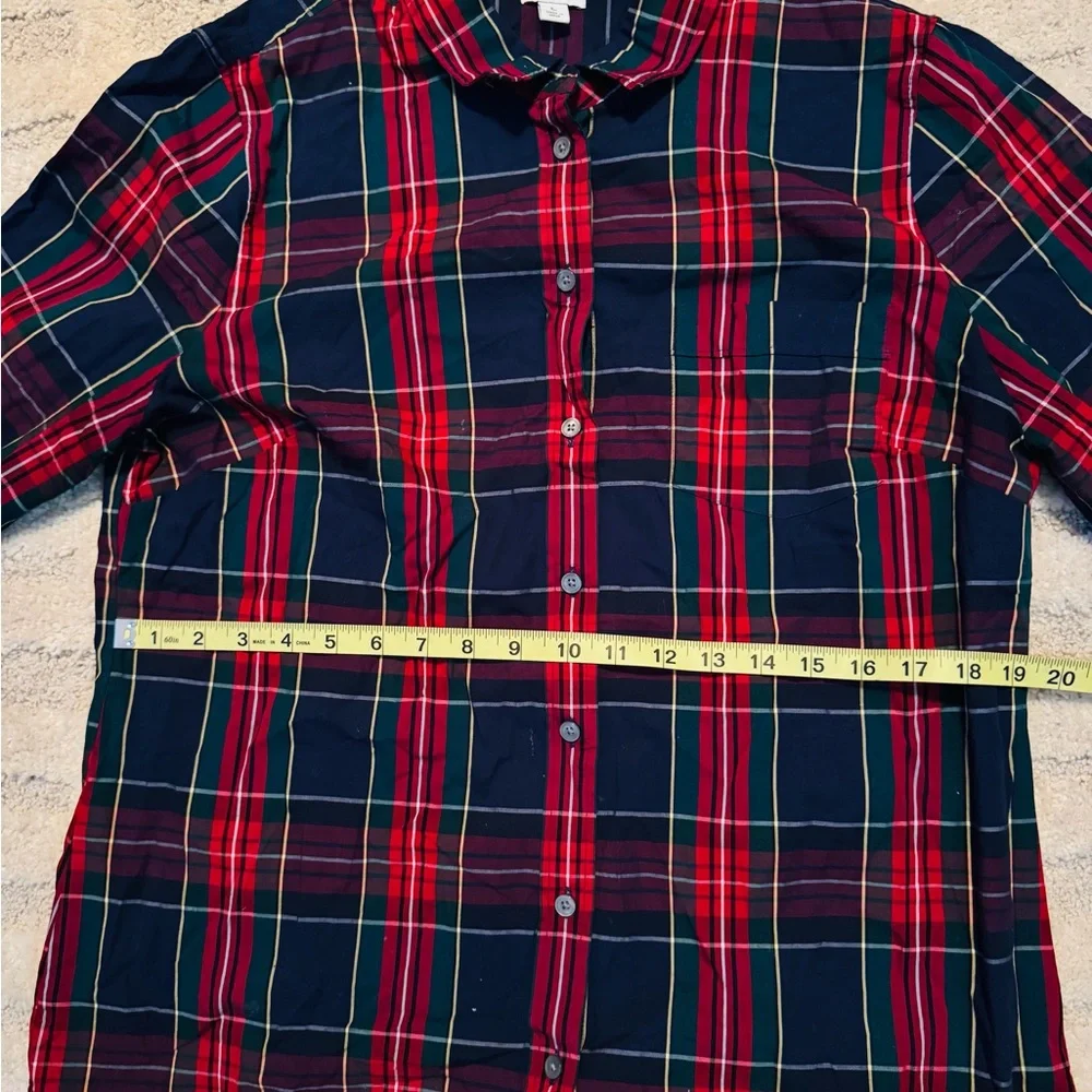 J. Crew Women’s Red and Navy Plaid Shirt - Picture 6 of 8